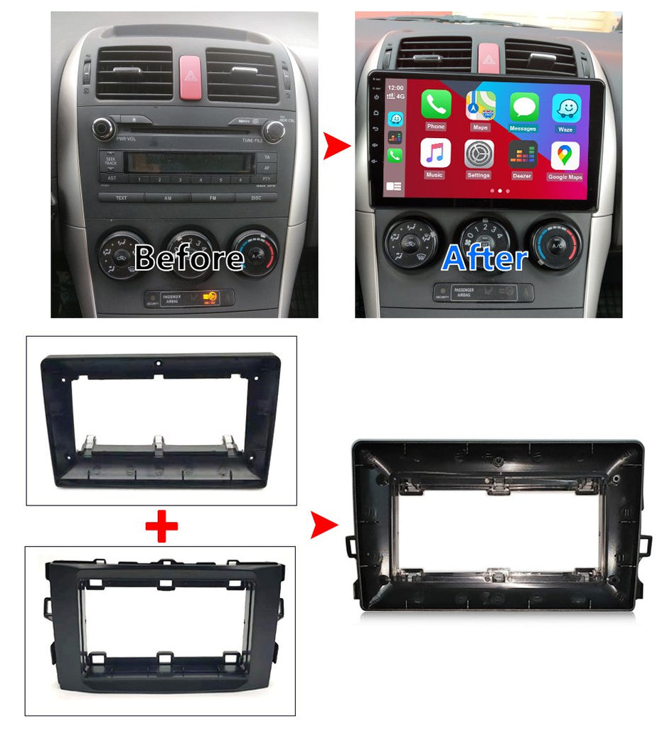 Eunavi 2 Din Android 10 Car Radio Multimedia Player For Toyota Auris E150 2006-2012 2din Head Unit 4G QLED Carplay Stereo GPS