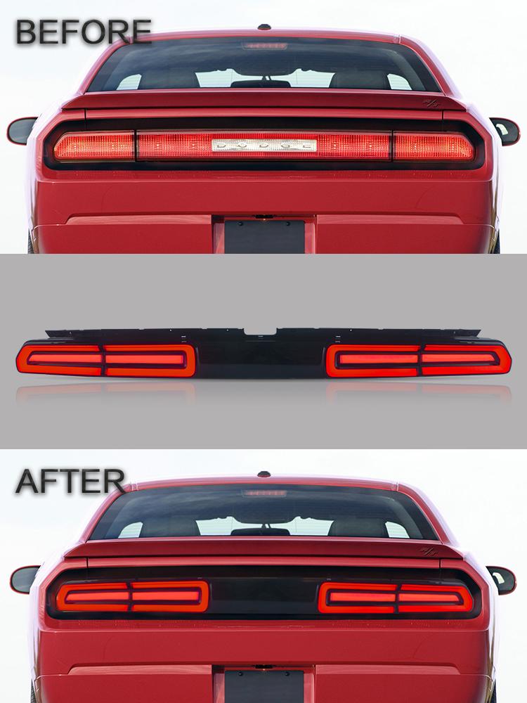 VLAND Car Accessories LED Tail Lights Assembly For Dodge Challenger  Tail Lamp Amber/Red Sequential Turn Signal Light2008-2014