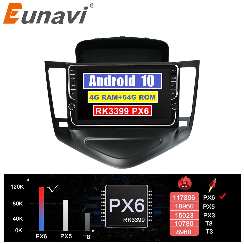 Eunavi 2 din Android 10 car radio Multimedia Player For Chevrolet Cruze J300 2009-2014 2din head unit tda7851 HD screen stereo