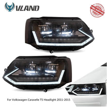 Load image into Gallery viewer, VLAND Car Lamp Assembly For Volkswagen Caravelle T5 Headlight 2011-2015 With Full LED Front Light Yellow Sequential Turn Signal