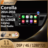 Eunavi Android 10 Car Radio Multimedia Video Audio Player Navigation GPS For Toyota Corolla E170 E180 2013 - 2016 no 2 din dvd