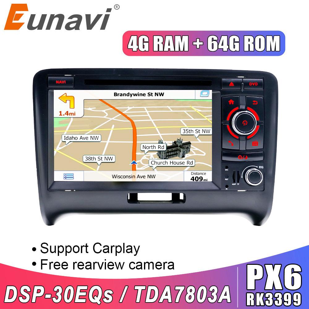 Eunavi 2 din Android 9.0 Car radio dvd stereo multimedia player For Audi/TT 2006-2012 Canbus DDR3 TDA7851 Headunit RDS WIFI