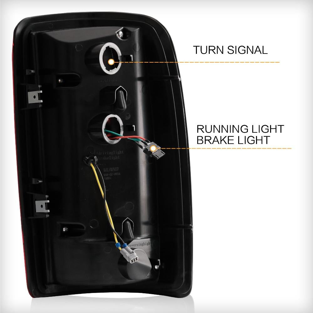 VLAND Tail Lights Assembly For GMC Yukon Chevrolet Tahoe Suburban 2000-2006 Tail Lamp Turn Signal Reverse Lights LED DRL Light