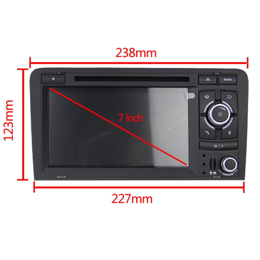 Eunavi 2 Din 7 inch Car GPS Navigation Radio Stereo Video DVD Player For Audi A3 2003-2013 S3 RS3 in dash touch screen usb swc