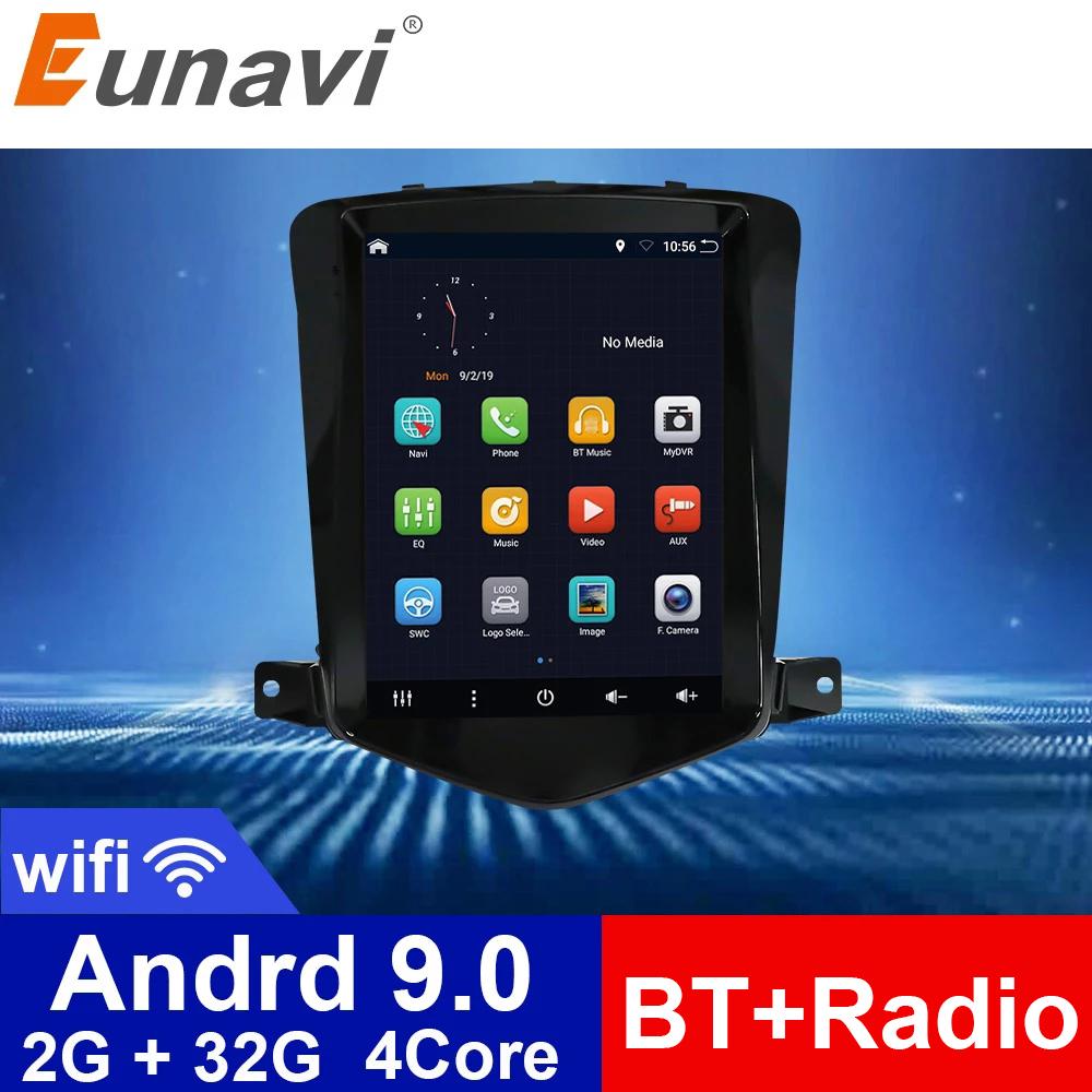 Eunavi 2 Din Android car radio Multimedia For Chevrolet Cruze J300 2009-2014 headunit Vertical Tesla screen stereo audio gps