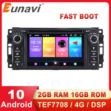 Cargar imagen en el visor de la galería, Eunavi Android 10 Car DVD Player Radio GPS For Jeep Cherokee Compass Commander Wrangler Dodge Caliber Chrysler C300 4Core 4G USB