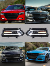 Charger l&#39;image dans la galerie, VLAND Car Headlamp Headlight Assembly Fit For Dodge Charger 2015-2019 Full LED Headlamp With DRL Sequential Turn Signal Light