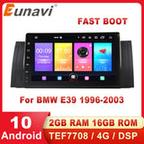 Eunavi 9'' DSP TEF7708 Car Multimedia Radio Player GPS For BMW E39 E53 X5 Range Rover one 1 din headunit Stereo Android 10 4G BT