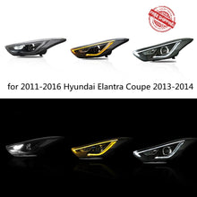 Charger l&#39;image dans la galerie, VLAND Headlamp Car Headlight Assembly for 2011-2016 Hyundai Elantra Coupe 2013-2014 Head light moving turn signal Dual Beam Lens