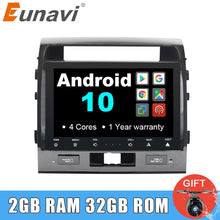 Laden Sie das Bild in den Galerie-Viewer, Eunavi 10,1 Zoll Android 10 Autoradio Stereo-GPS für Toyota Land Cruiser LC200 2004 2005 2006 2007 2008 2din Headunit RDS BT