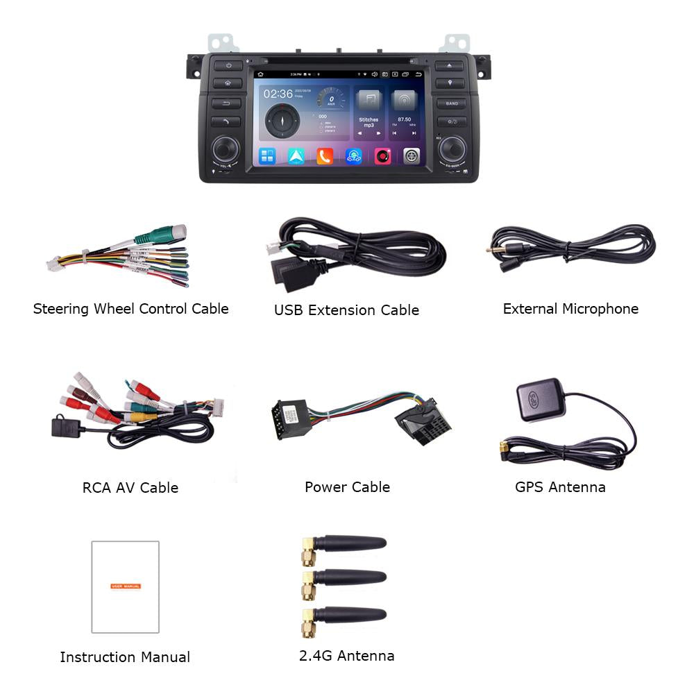 Eunavi Android 12 7862c Car Radio DSP Multimedia Player For BMW E46 M3 318/320/325/330/335 Autoradio Video GPS Navigation 4G IPS