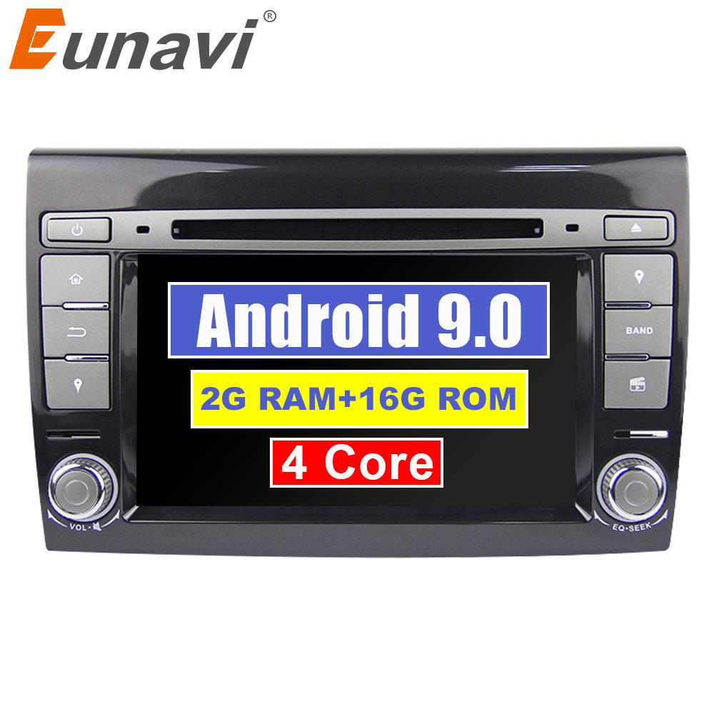 Eunavi 2 Din Android 9.0 Car DVD 7 inch Quad core Autoradio GPS Navigation For Fiat Bravo 2007 2008 2009 Car Radio Stereo WIFI