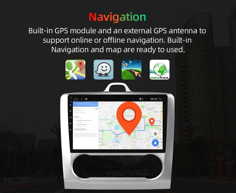 Eunavi 2 Din Android Car Radio For ford focus 2 Mk2 2004-2011 Multimedia Player Auto Audio GPS Navigation 4G 64GB DSP NO DVD