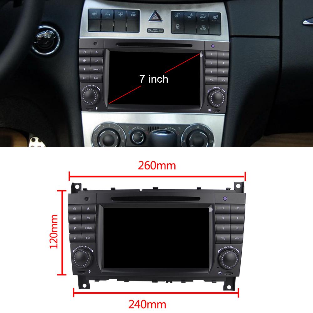 Eunavi 8 Cores 2 Din Android 9 Autoradio DVD GPS für Mercedes / Benz W203 W209 W219 W169 A160 C180 C200 C230 C240 CLK200 CLK22 DSP