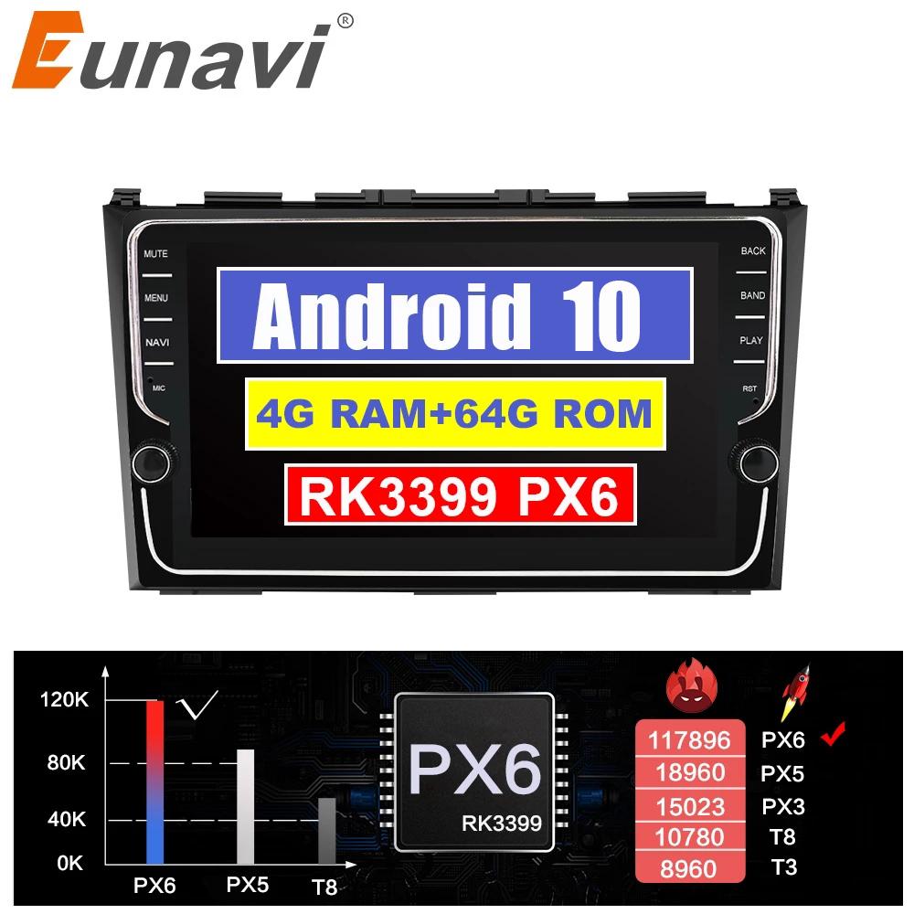 Eunavi Car dvd player GPS Navi For Honda CRV 2007-2011 Capacitive screen 1024 *600 +wifi+BT+SWC+RDS+Android 10+4G RAM PX6