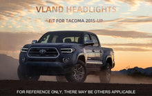 Cargar imagen en el visor de la galería, Vland Headlamp Assembly For Toyota Tacoma 2015 2016 2017 2018 2019 2020 Headlights Full LED Frontlight Day Running Lights