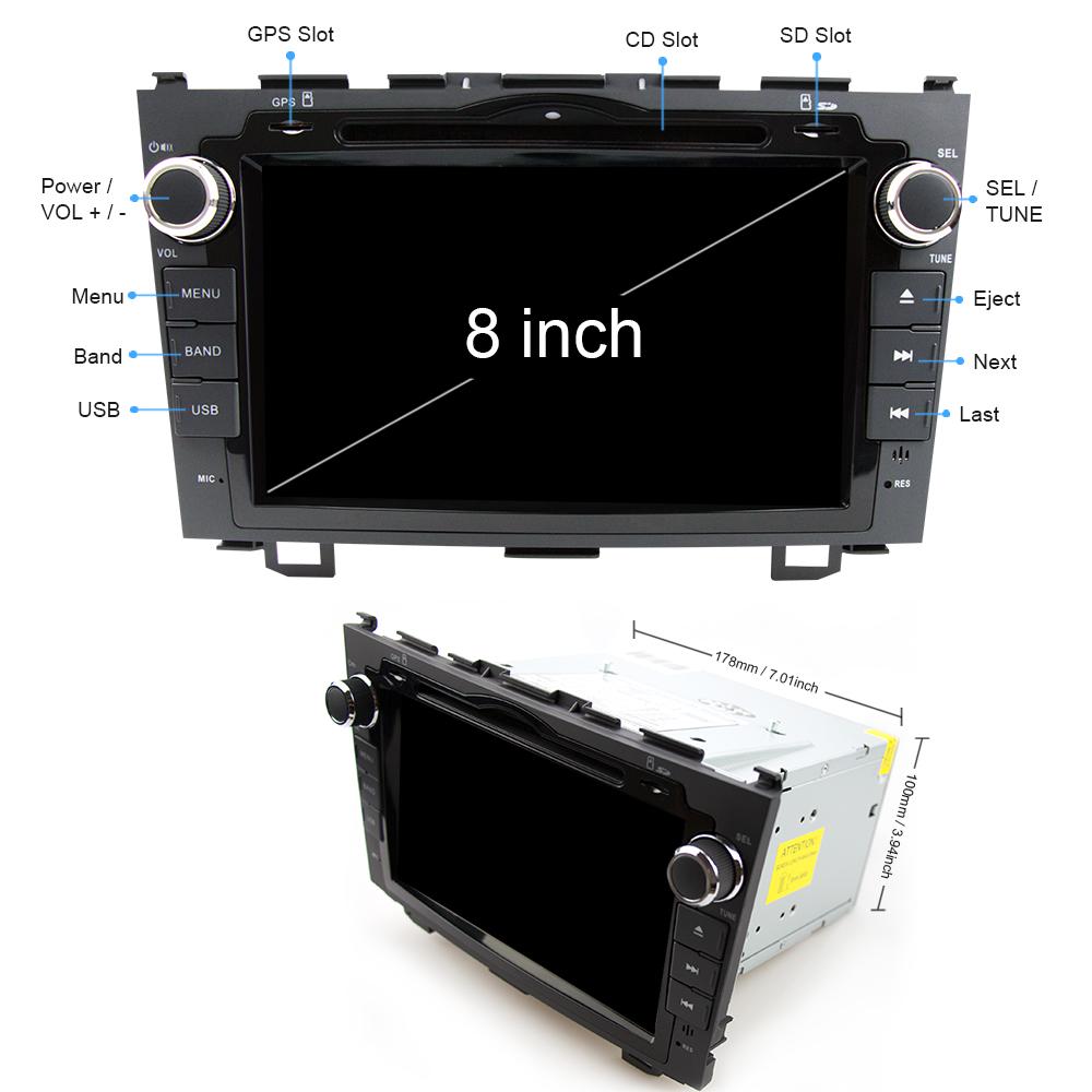 Eunavi 2 Din Android 10 Auto-DVD-Player Für Honda CRV 2006 2007 2008 2009 2010 2011 Autoradio Stereo 1024 * 600 HD TDA7851 DSP 4G