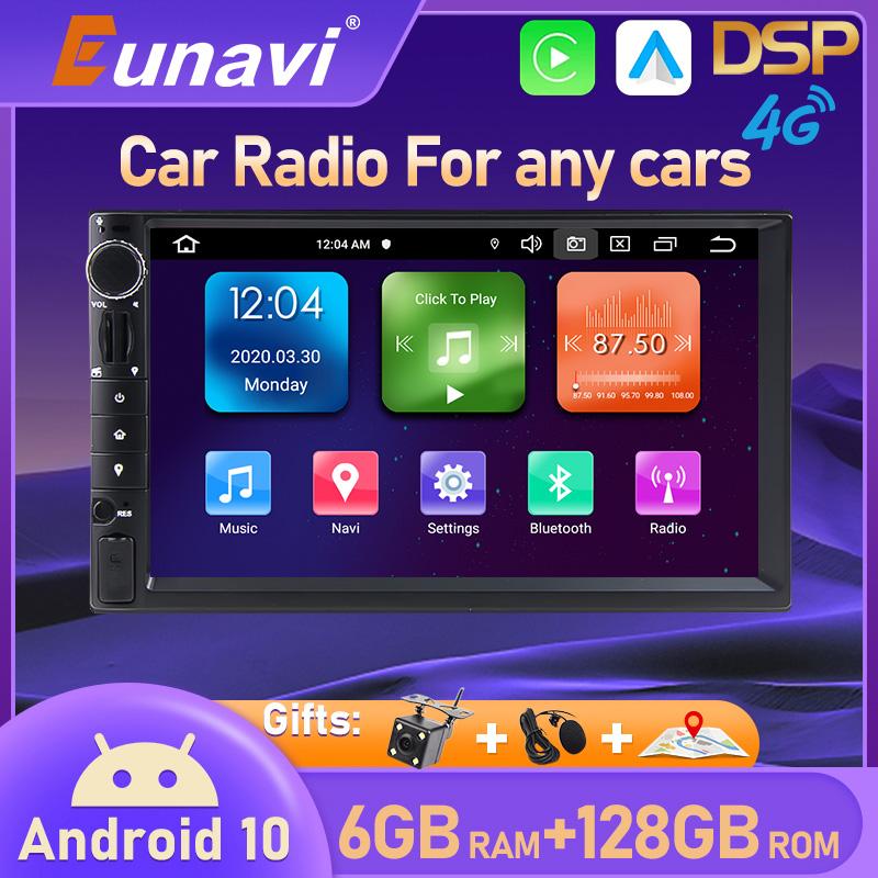 Eunavi DSP 2 Din Android Car Radio Multimedia Player 4G 64GB Universal Autoradio Stereo Audio HD Screen GPS Navigation NO DVD