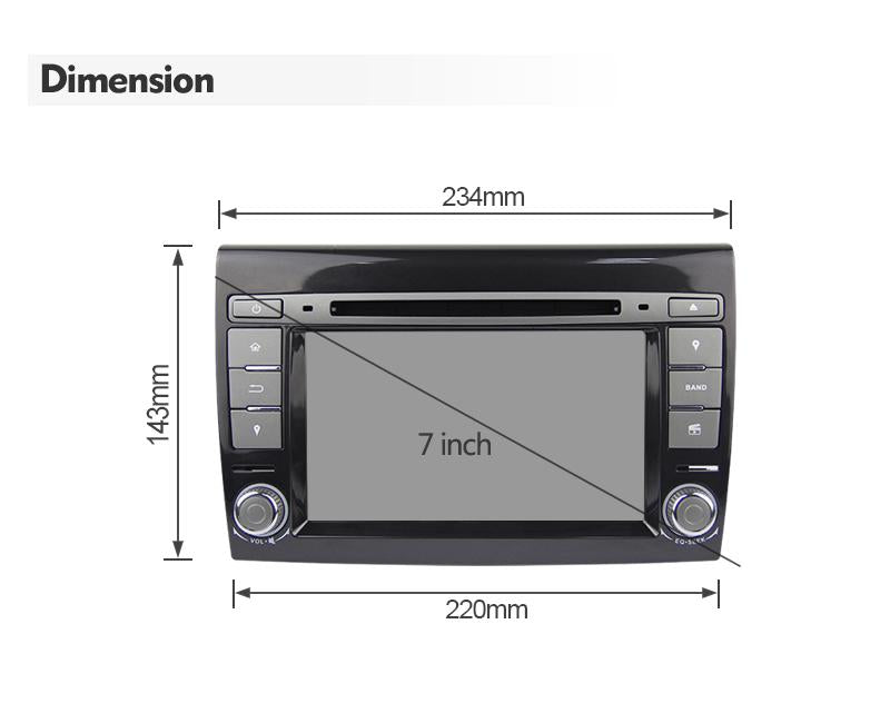 Eunavi 2 Din Android 10 Car Multimedia player Auto Radio GPS PC For Fiat Bravo 2007 2008 2009 2010 2011 2012 Automotivo Audio