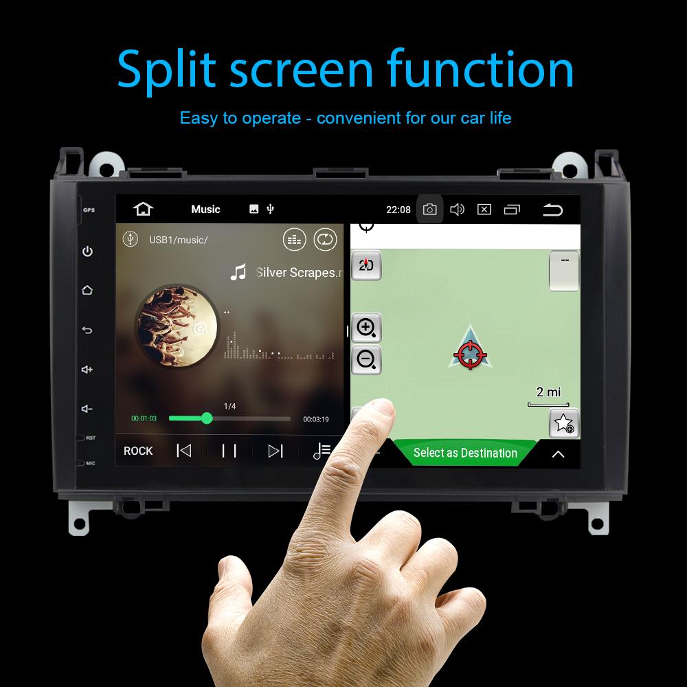 Eunavi 2 Din Android 9 samochodowe multimedia radio samochodowe dla Benz Sprinter Vito W169 W245 W469 W639 B200 GPS stereo 2din radioodtwarzacz