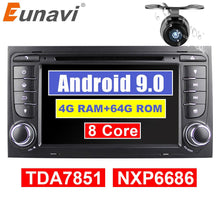 Charger l&#39;image dans la galerie, Eunavi 2 din Android 9 Car Multimedia DVD Player for Audi A4 S4 2003-2013 Octa core 2din Auto Radio gps 4G 64GB 1024*600 TDA7851