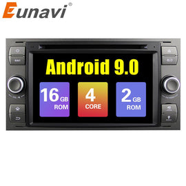 Eunavi Car Multimedia Player Android 9 GPS Autoradio 2 Din 7 Inch For Ford/Mondeo/Focus/Transit/C-MAX/S-MAX/Fiesta 2GB RAM DVD