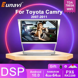 Eunavi Android 10 radio samochodowe stereo dla Toyota Camry 2007 2008 2009 2010 2011 multimedialny odtwarzacz wideo 2 Din jednostka główna nawigacja gps