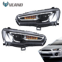 Załaduj zdjęcie do przeglądarki galerii, VLAND Headlamp Car Headlights Assembly For 2008-2018 Mitsubishi Lancer EVO X Head Light With Moving Turn Signal Dual Beam Lens