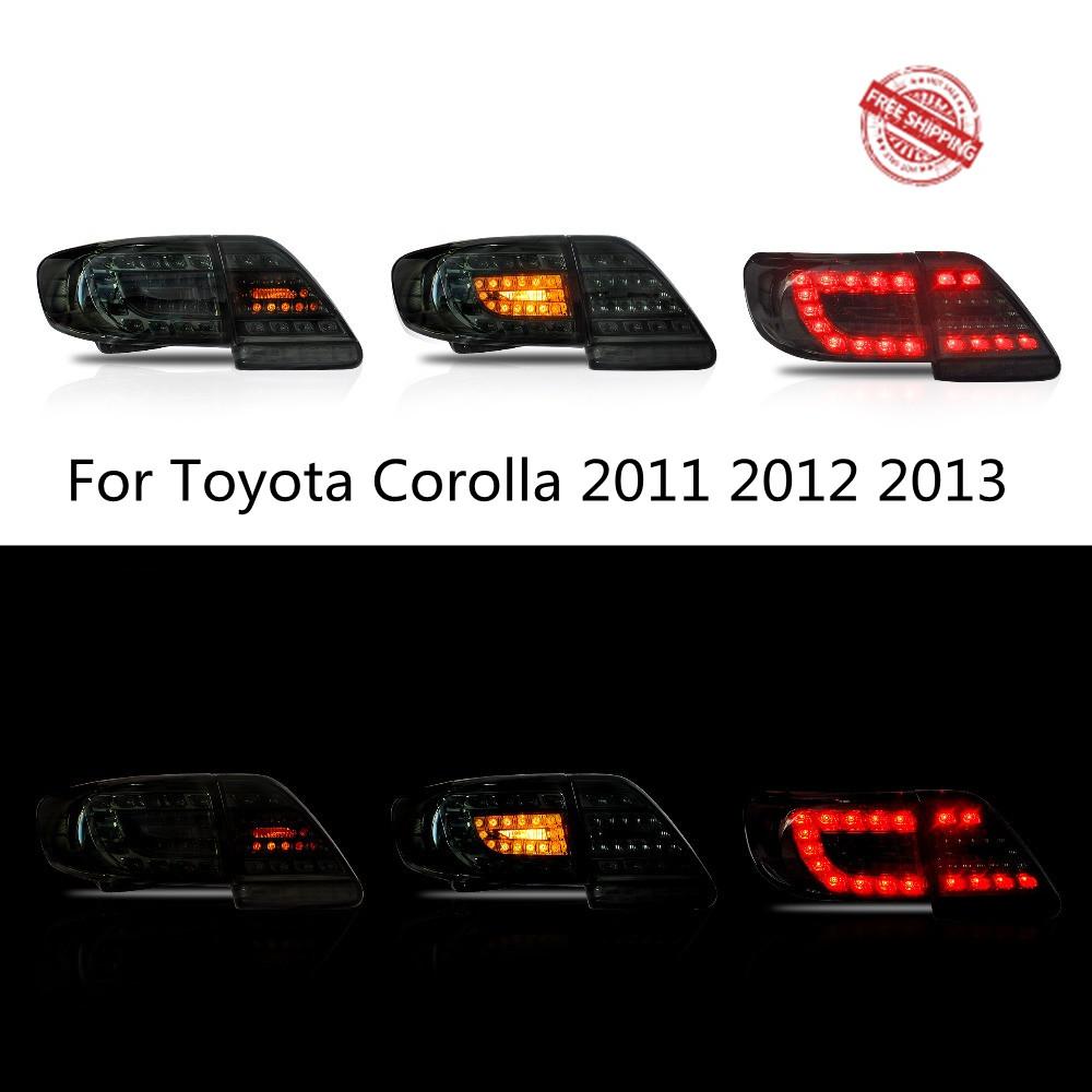 VLAND Tail Lights Assembly For Toyota Corolla 2011 2012 2013 Taillight Tail Lamp Turn Signal Reverse Lights LED DRL Light