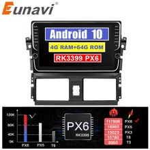 Load image into Gallery viewer, Eunavi Android 10 car radio stereo multimedia pc player for Toyota Vios 2013-2016 2 din headunit GPS TDA7851 Subwoofer USB