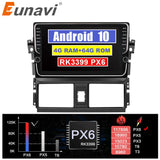 Eunavi Android 10 car radio stereo multimedia pc player for Toyota Vios 2013-2016 2 din headunit GPS TDA7851 Subwoofer USB