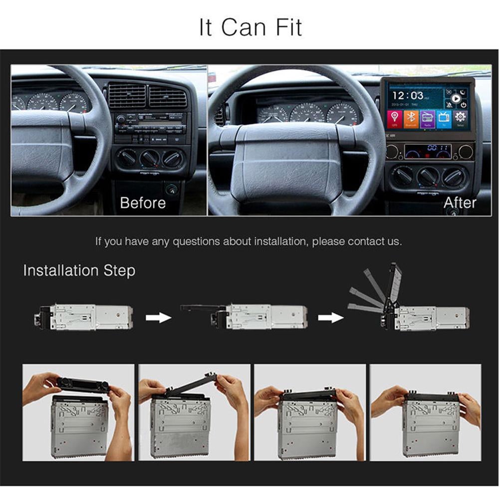 Eunavi Single 1 Din 7" Universal Touch screen Car DVD Player Car radio With GPS Navi Autoradio Stereo Car Audio  TV Bluetooth