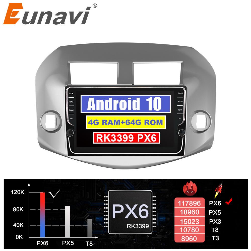 Eunavi 2 din car radio stereo multimedia for Toyota RAV4 Rav 4 2007 2008 2009 2010 2011 headunit GPS TDA7851 usb Android 10