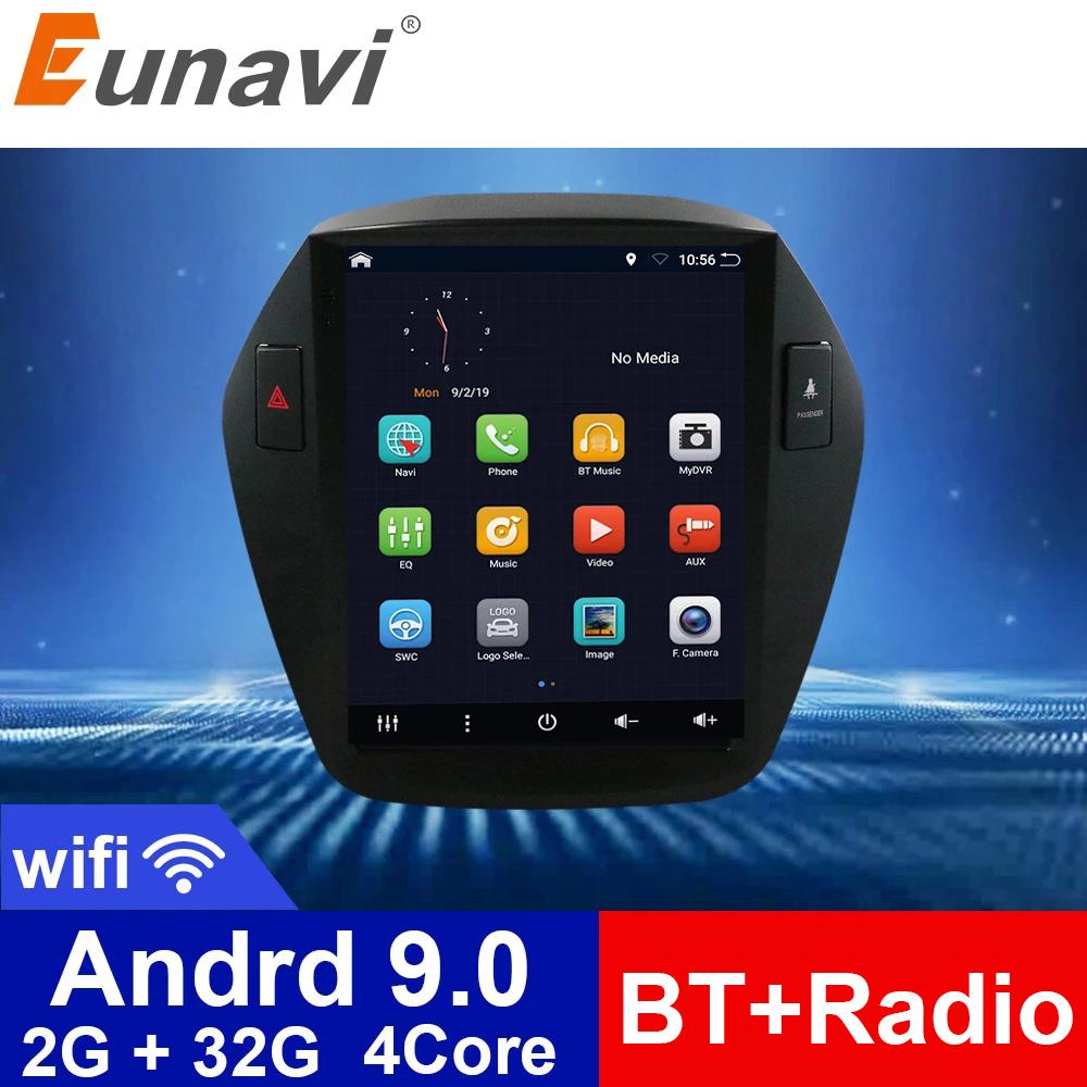 Eunavi 2 Din Android Car Radio For Hyunda Ix35 2010-2015 Multimedia Player Video Audio  9.7'' Vertical Tesla Screen GPS 2Din