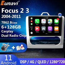 Load image into Gallery viewer, Eunavi 4G 1280*720 Android 11 Car Radio Multimedia Video Player For Ford Focus 2 3 Mk2 MK3 2004 - 2011 hatchback GPS DVD 2 DIN