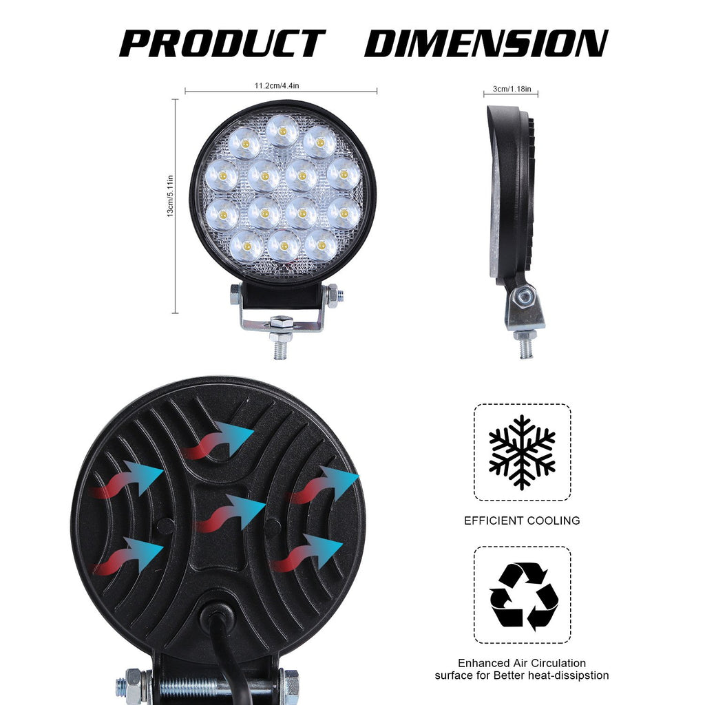 Round Ultra-thin 140W Off-road Vehicle Spotlight LED Work Light