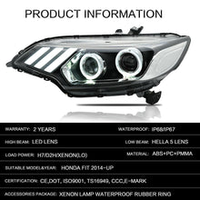 Cargar imagen en el visor de la galería, VLAND Headlamp Car Headlights Assembly For Honda Fit/Jazz 2014-2019 Headlight LED DRL With Moving Turn Signal Dual Beam Lens