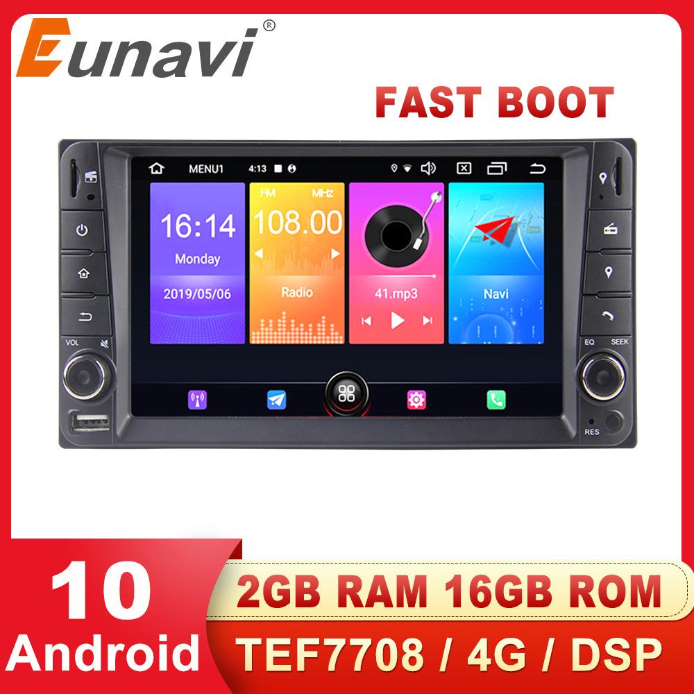 Eunavi 2 Din 7'' Android 10 Car Multimedia GPS Radio For Toyota Terios Old Corolla Camry Prado RAV4 Auto Audio DSP 4G WIFI RDS