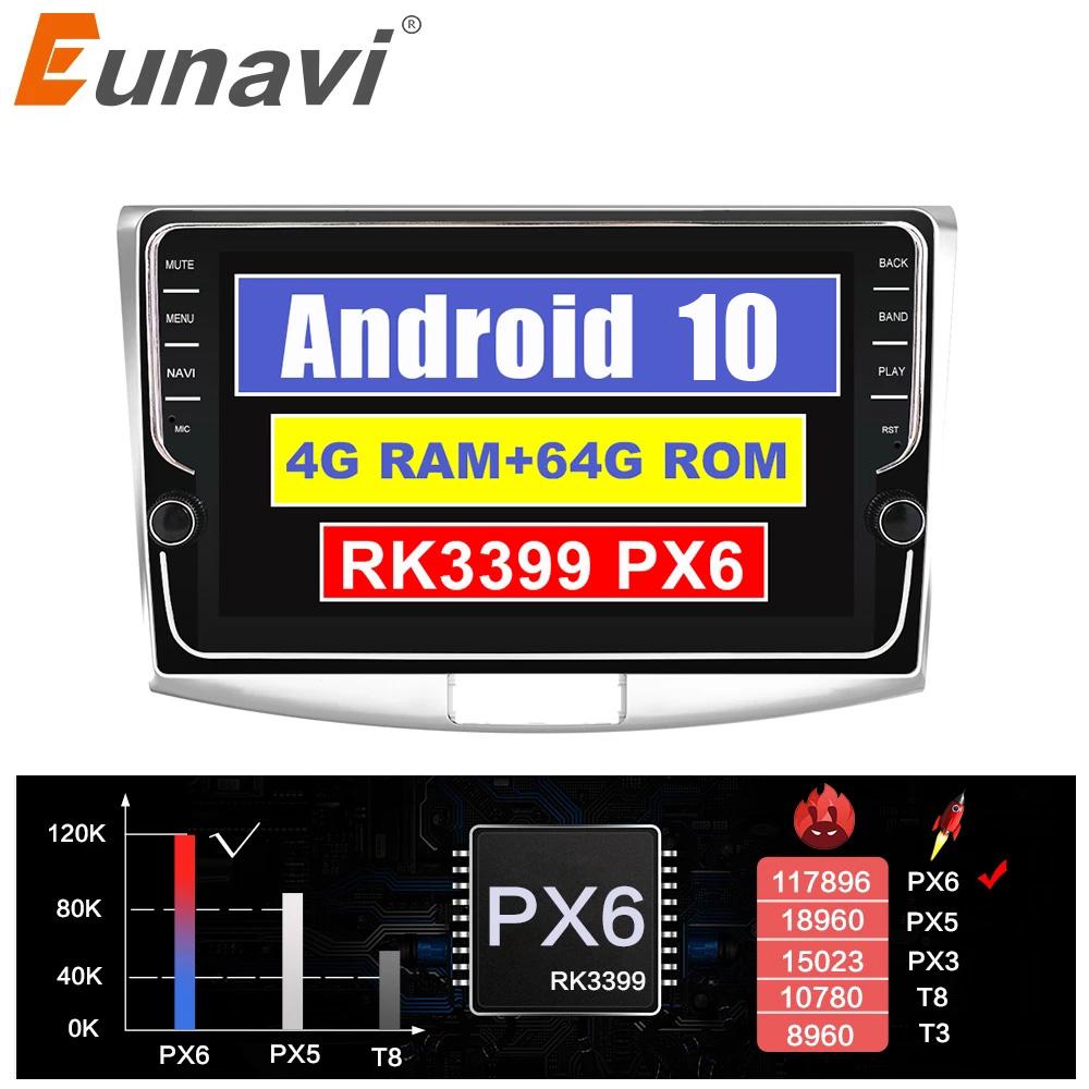 Eunavi Android 10 2 Din Car Radio GPS For VW Volkswagen MAGOTAN 2012-2015 Passat B6 Stereo multimedia navigation head unit