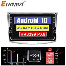 Eunavi Android 10 2 Din Car Radio GPS For VW Volkswagen MAGOTAN 2012-2015 Passat B6 Stereo multimedia navigation head unit