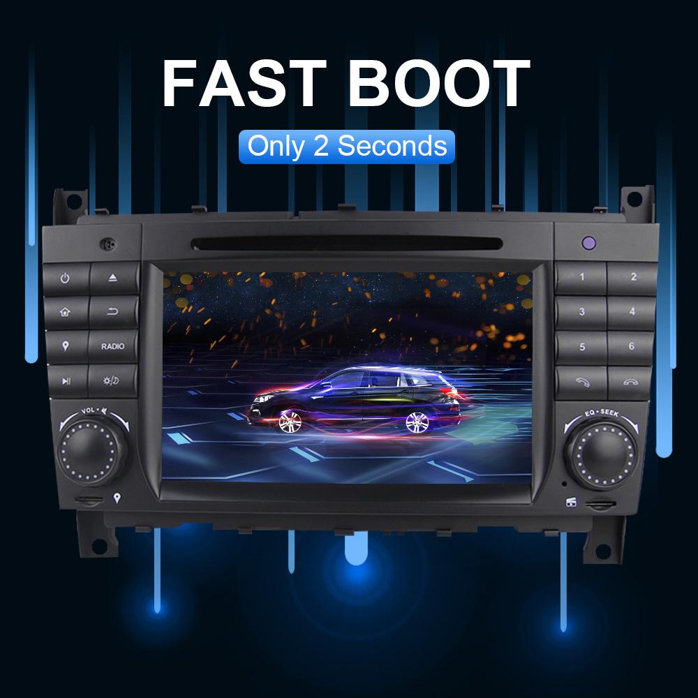 Eunavi 2 DIN Android 10 Car Radio Stereo GPS For Mercedes Benz W203 W209 W219 W169 A160 2004 2005 2006 -2008 Multimedia 2Din DVD