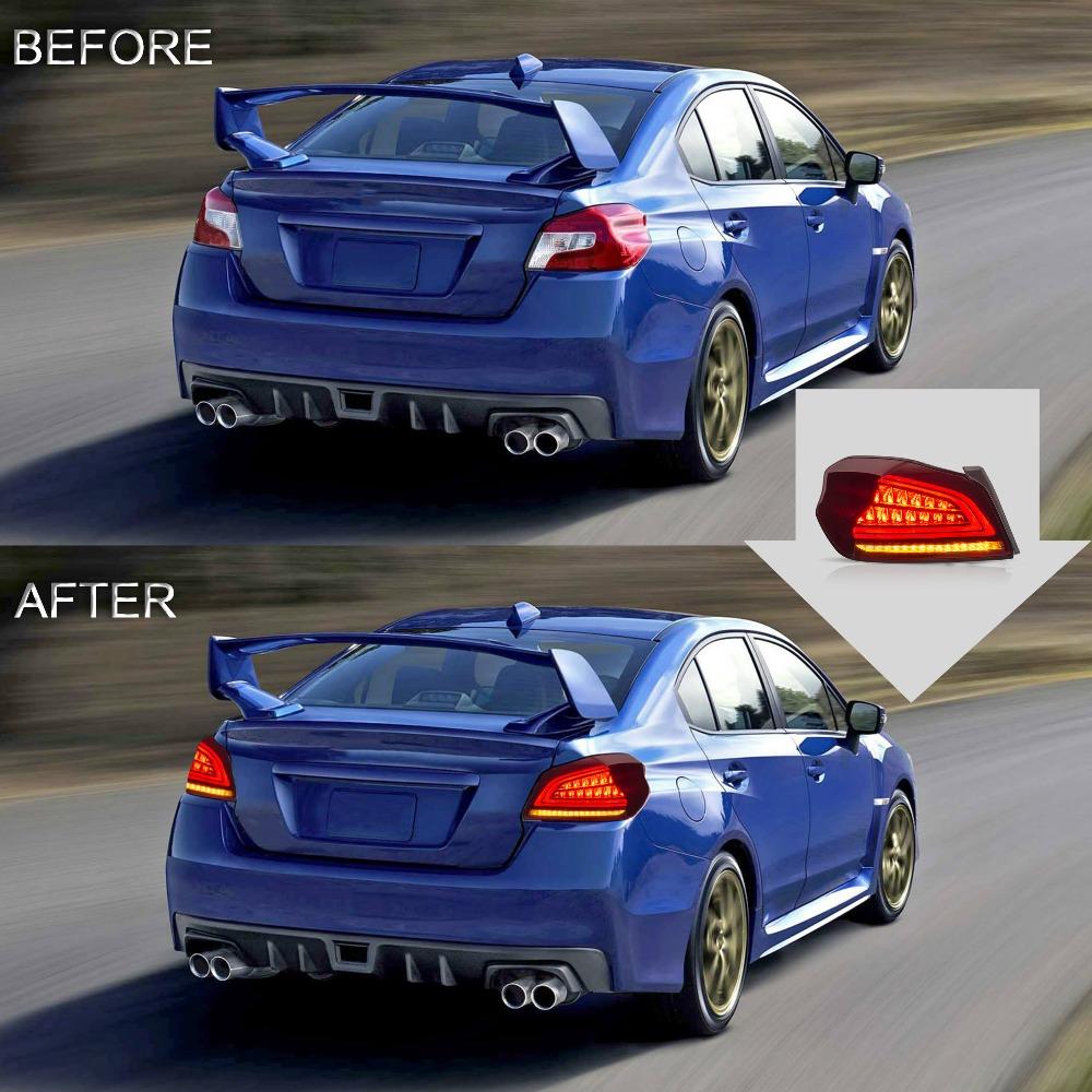 VLAND Tail Lights Assembly For 2015-2019 Subaru WRX / WRX STI Tail Lamp With Sequential Turn Signal