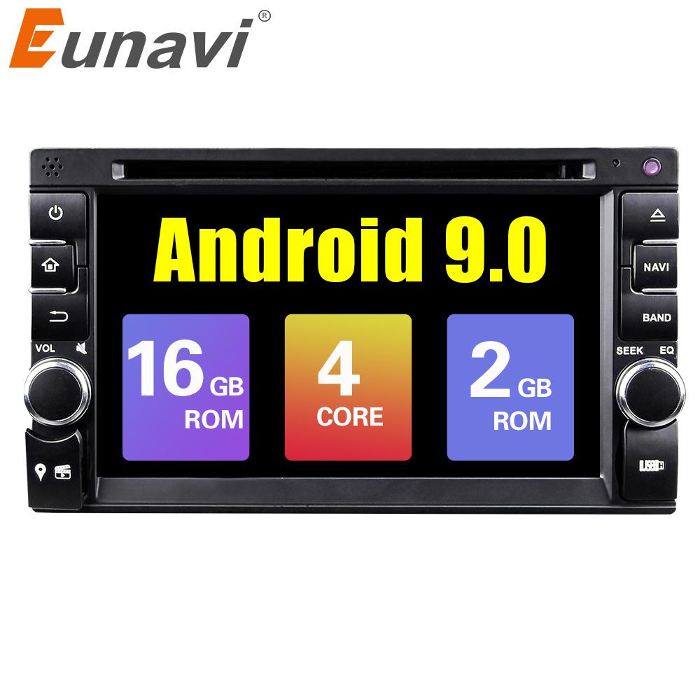 Eunavi Quad Cord 2 Din Android 9.0 Car DVD GPS Stereo Radio Player 2 din universal car DVD WIFI BT PX30 A53 2g RAM