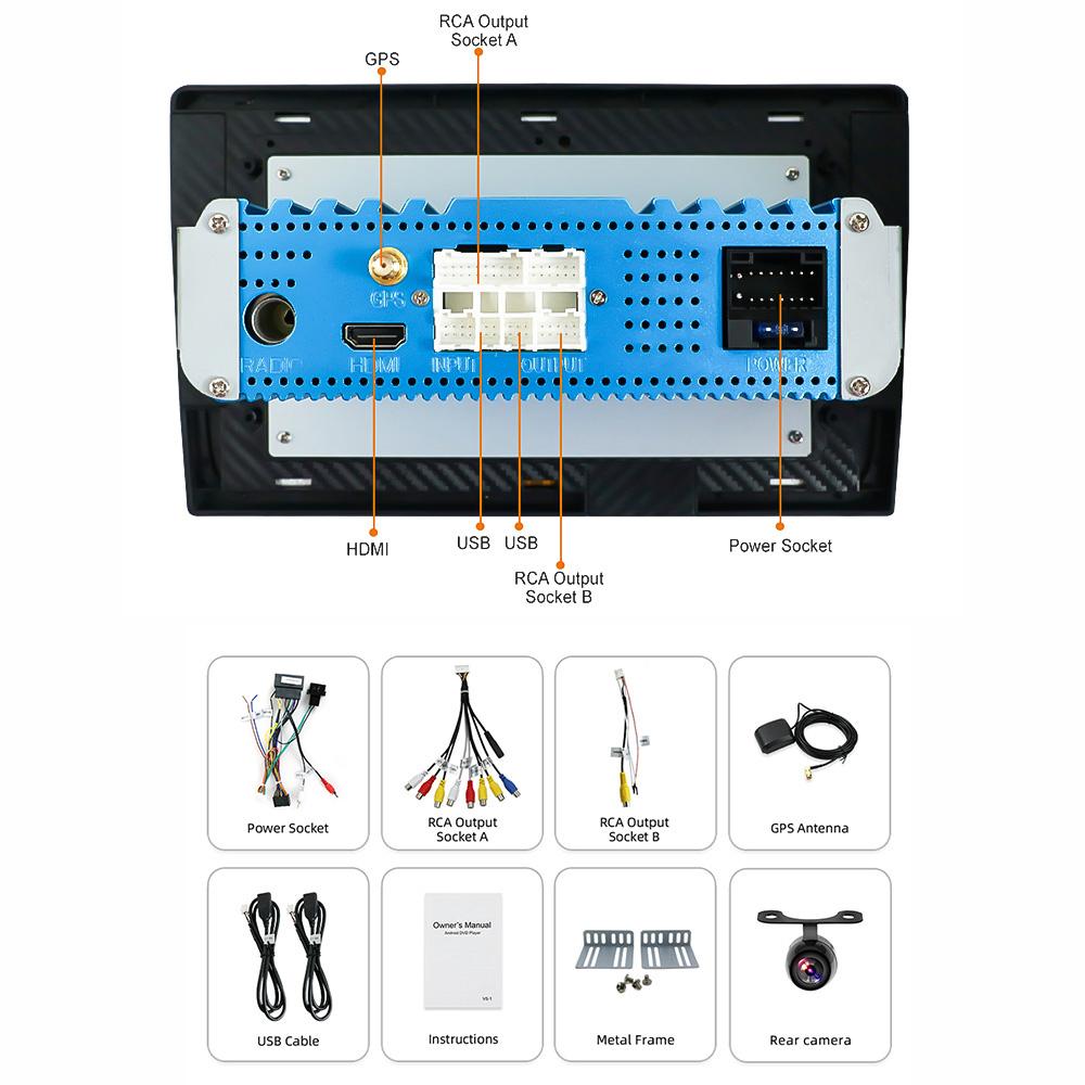 Eunavi 8 inch Android 10 2 Din Car Radio GPS Navigation Stereo For Ford Focus 2012-2015 WIFI 4G+64G RK3399 touch screen 1024*600