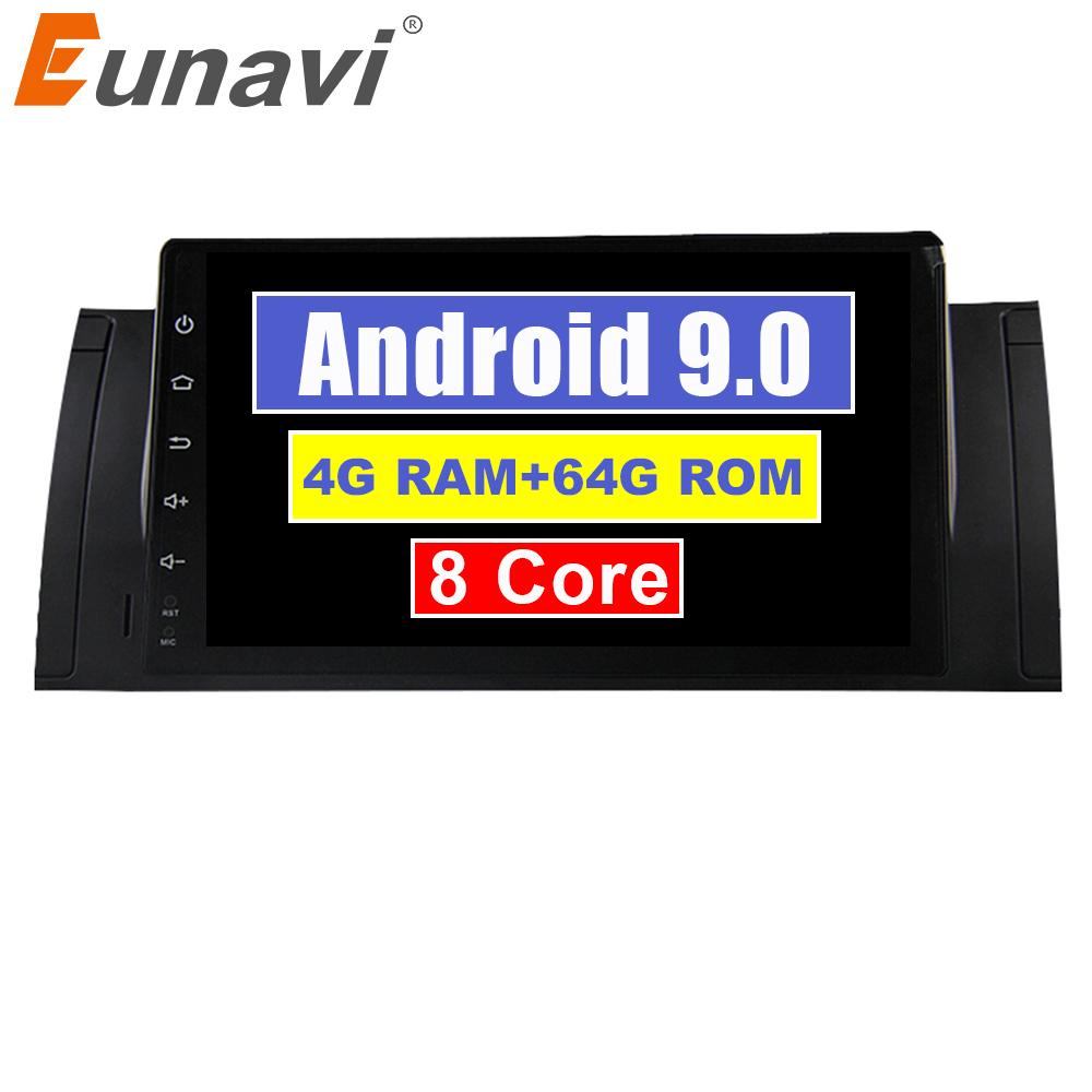 Eunavi Android 9 1 Din Car multimedia Radio player For BMW E53 E39 X5 5 series E38 M5 stereo gps 9'' no cd dvd 4G 64GB OBD DVR