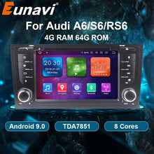 Cargar imagen en el visor de la galería, Eunavi 2 Din Android 9.0 Car Radio Multimedia Player For Audi/A6/S6/RS6 Auto Radio Stereo System GPS DVD CD Navigation 4GB 64GB