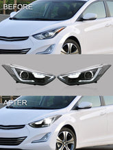 Laden Sie das Bild in den Galerie-Viewer, VLAND Headlamp Car Headlight Assembly for 2011-2016 Hyundai Elantra Coupe 2013-2014 Head light moving turn signal Dual Beam Lens