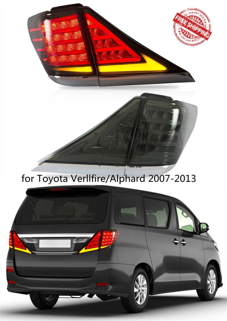 VLAND Tail lights Assembly for Toyota Verllfire/Alphard 2007-2013 Taillights Tail Lamp Turn Signal Reverse Lights LED DRL light