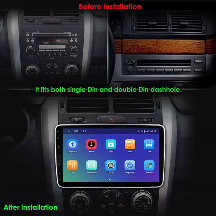 Eunavi 10.1'' Screen Universal 2DIN Android 10 Car Radio Stereo Multimedia Video Player GPS Navigation WIFI RDS AM FM USB 2 Din