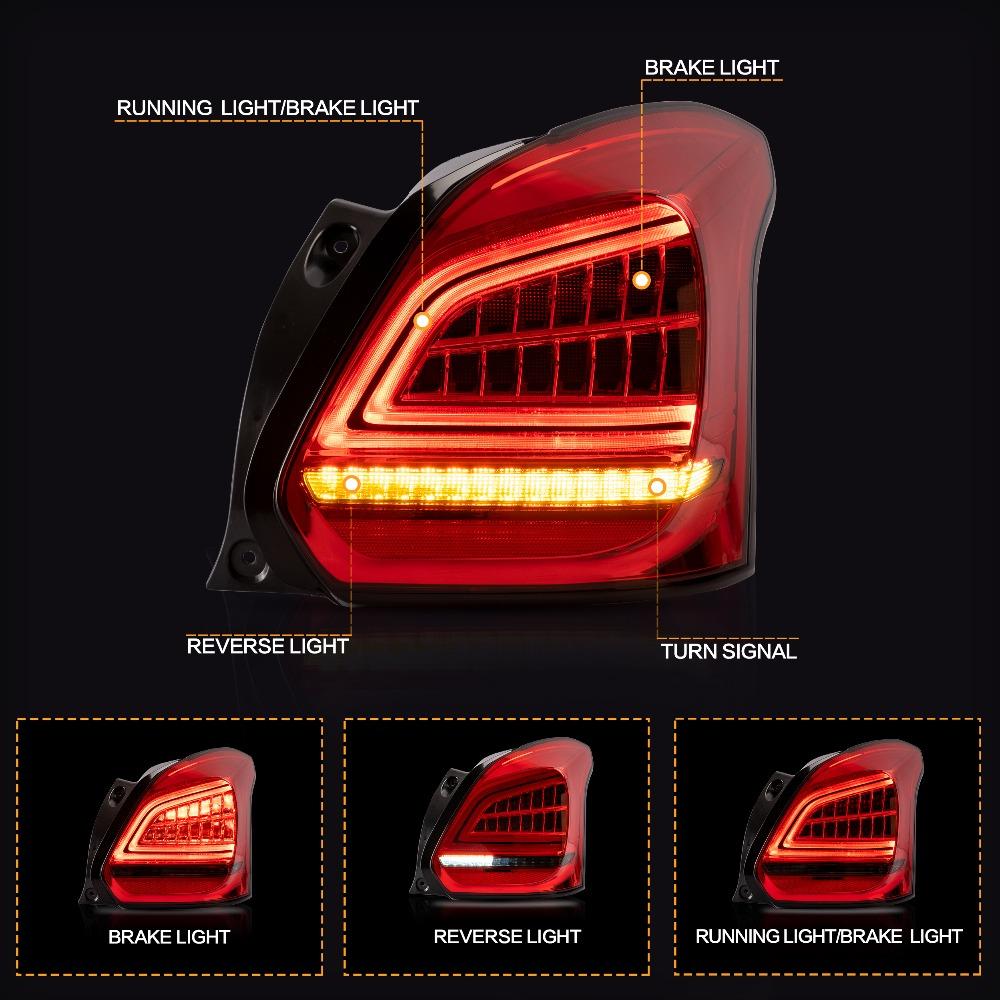 VLAND Tail Lights Assembly For Suzuki Swift Sport ZC33S 2017-2019 Taillight Tail Lamp Turn Signal Reverse Lights LED DRL Light